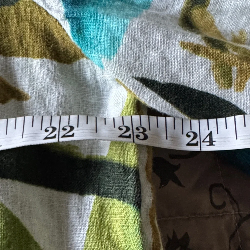 Chico’s 100% Linen Tropical Leaf Print Blouse – Size 3 (16/18) - Picture 4 of 6